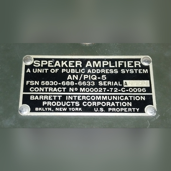 Vintage 1960s USMC U.S Navy Public Address Set AN/PIQ-5A Bullhorn w/ Mic Volume - Picture 5 of 12